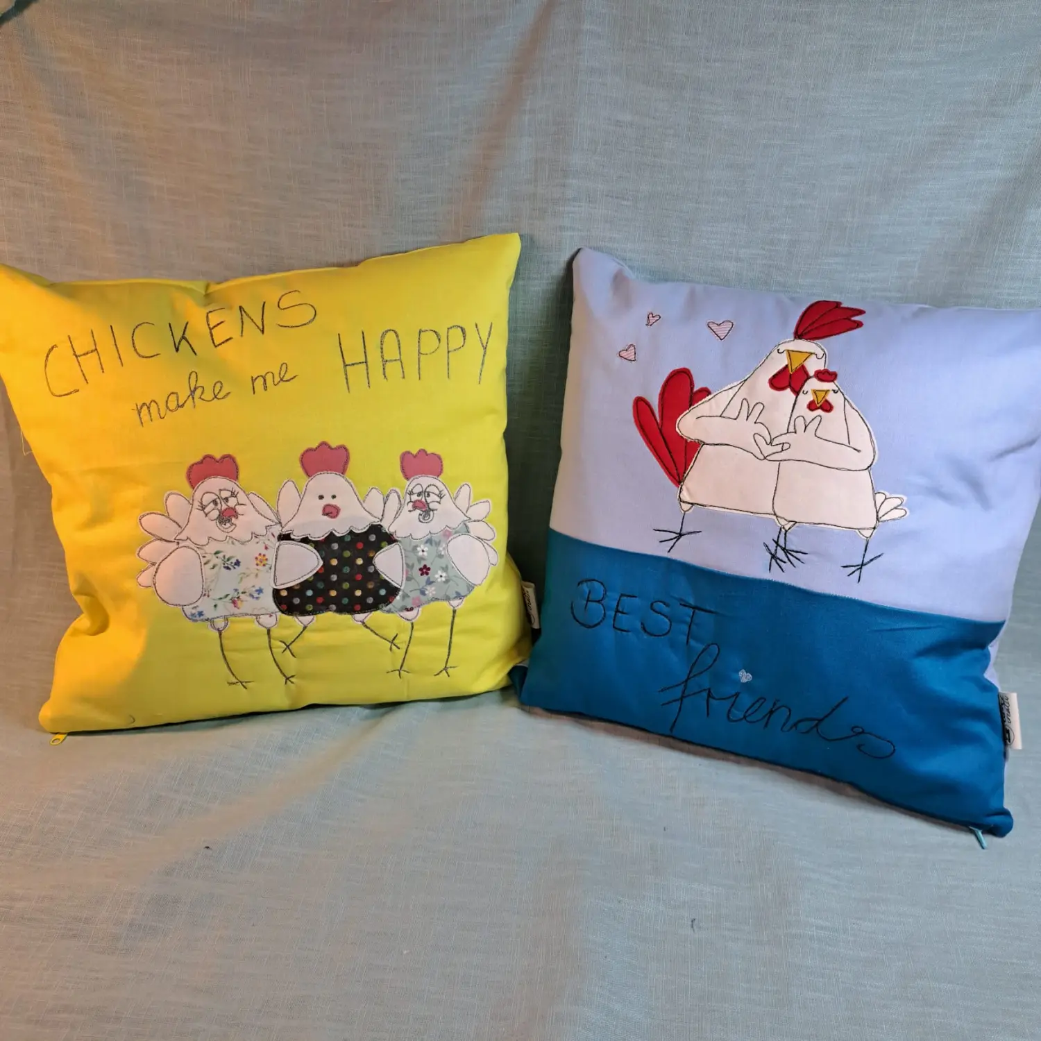 ta.tz creativ, der Schriftzug „HAPPY CAMPER“ und ein Camper-genähtes Kissen