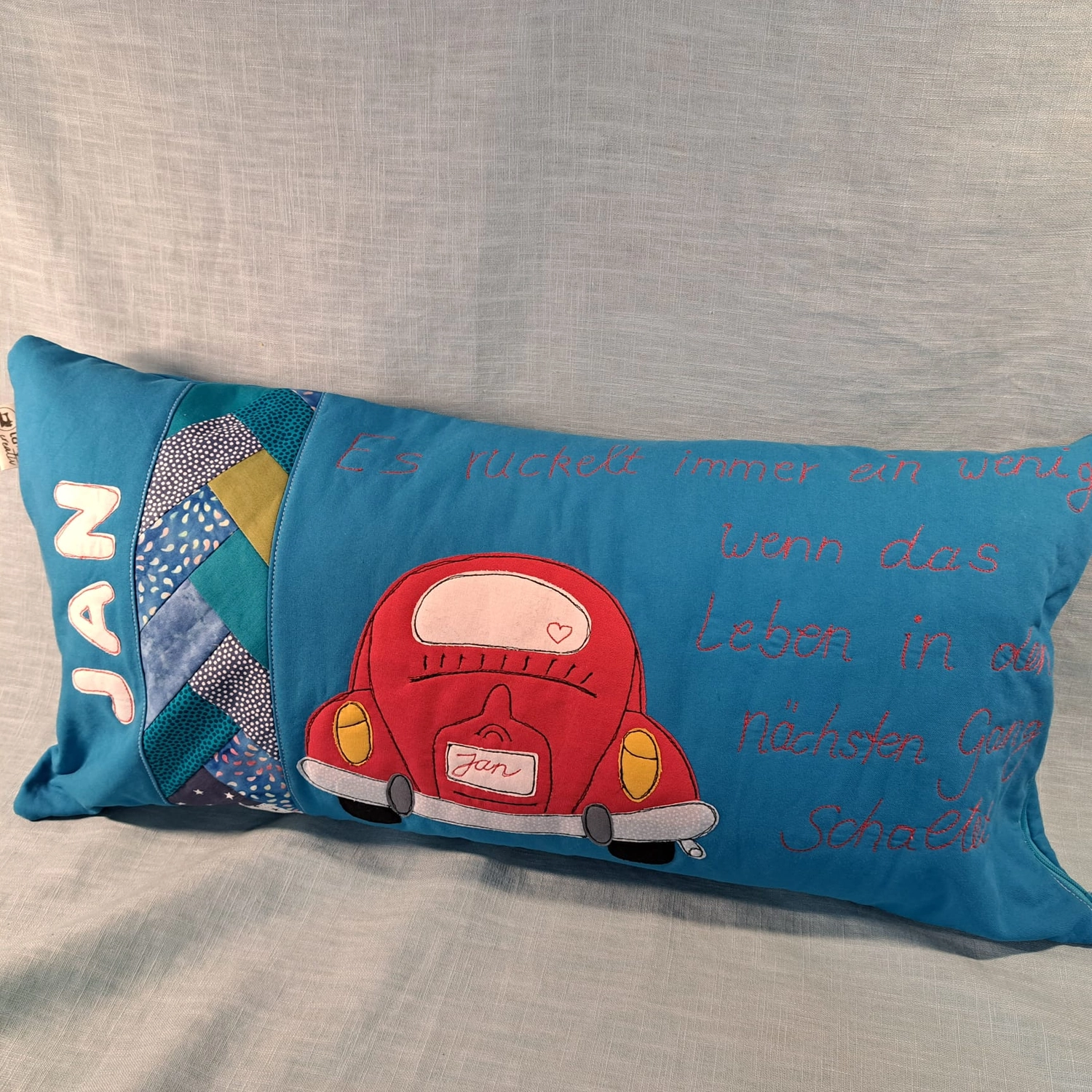 ta.tz creativ, Wohnmobil auf eine Tasche gestickt